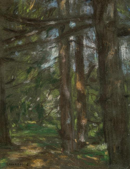 CARLOS LAHARRAGUE, "Bosque", Pastel sobre papel