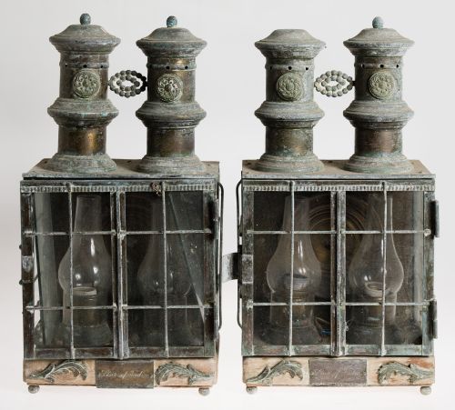 Pareja de faroles de barco, Inglaterra, pps. S.XX