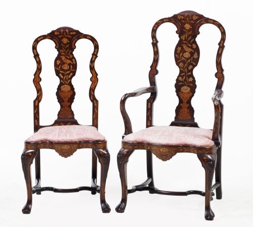 Butaca y silla de estilo holandés siguiendo modelos del S. 