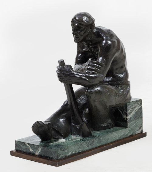 ESCUELA VASCA , "El descanso", 1974, Escultura de bronce pa