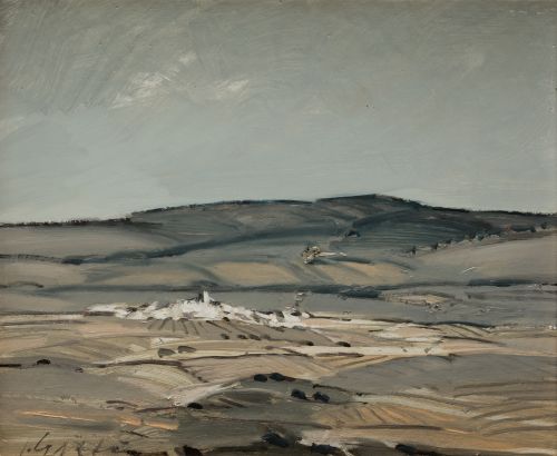 JUAN GARCÉS, "Paisaje", Óleo sobre tablex
