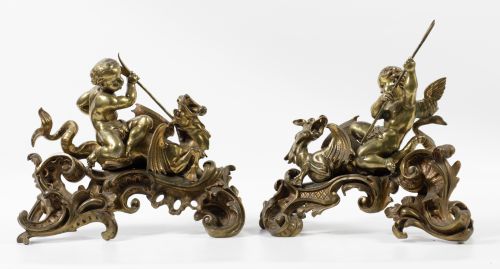 Pareja de morillos de estilo Luis XV, S. XIX