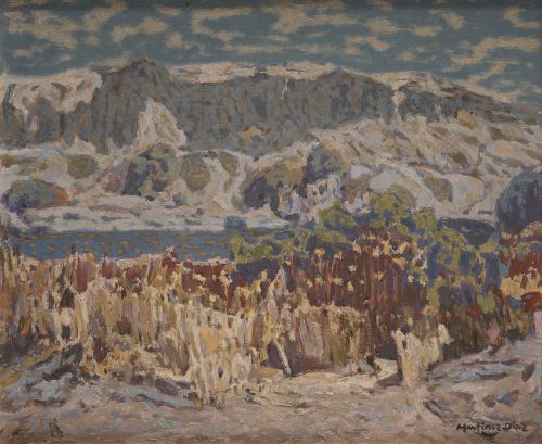 RAFAEL MARTÍNEZ DÍAZ, "Paisaje montañoso", Óleo sobre lienzo