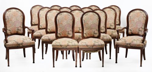 Dieciocho sillas y cuatro butacas de estilo isabelino, Espa