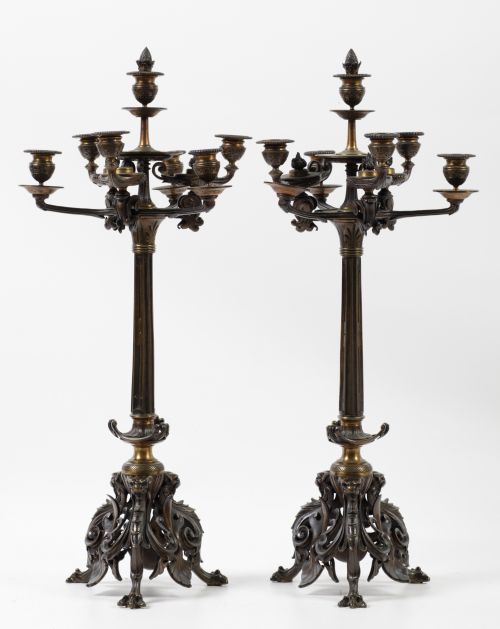 Pareja de candelabros Napoleón III, Francia, S. XIX