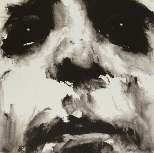 SANTIAGO  YDAÑEZ, "Rostro", Serigrafía a cuatro tintas sobr