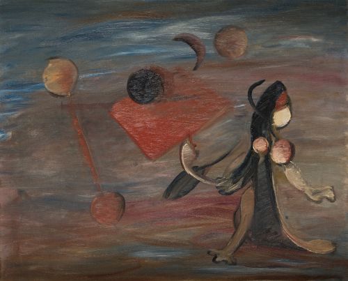 ALFONSO DE OLIVARES, "Figura en un paisaje", c.1930, Óleo s