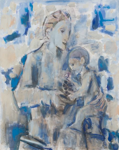 PEDRO GASTÓ VILANOVA, "Maternidad", Óleo sobre lienzo