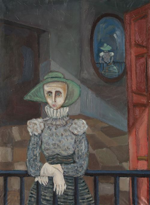 JUAN MARTÍN BOVEDA, "La espera", Óleo sobre lienzo