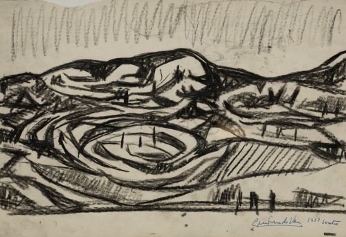 CRISTINO DE VERA REYES, "Boceto de paisaje", 1957, Carbonci