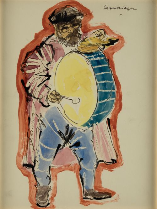 JOSE RAMÓN LUZURIAGA, "Hombre tocando el tambor y los plati