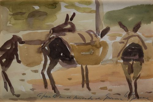 CARMELO GARCÍA BARRENA, "Burros. Apunte en el mercado de Gu