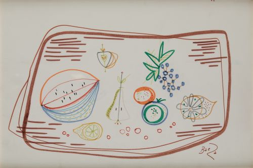 MANUEL  BAEZA, "Naturaleza muerta con limón", Rotuladores s