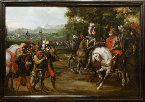 JUAN DE LA CORTE, "Batalla de Mülhberg", Óleo sobre lienzo.