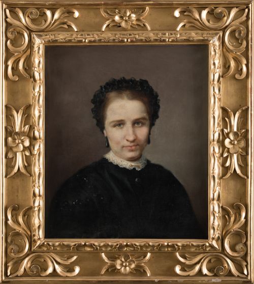 MANUEL WSSEL DE GUIMBARDA, "Retrato de dama", Óleo sobre li