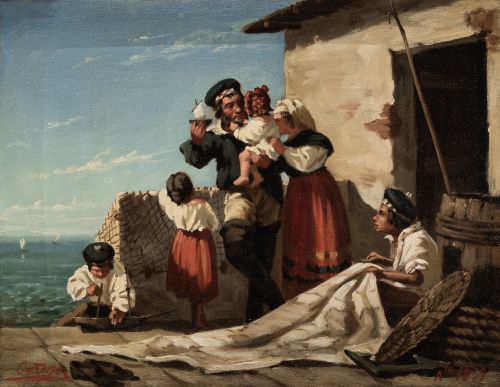 FRANCISCO JAVIER ORTEGO Y VEREDA, "Familia de pescadores", 