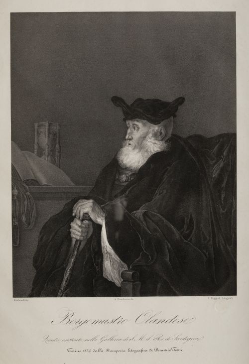 ANGELO BOUCHERON, "Borgomastro Olandese", Litografía sobre 