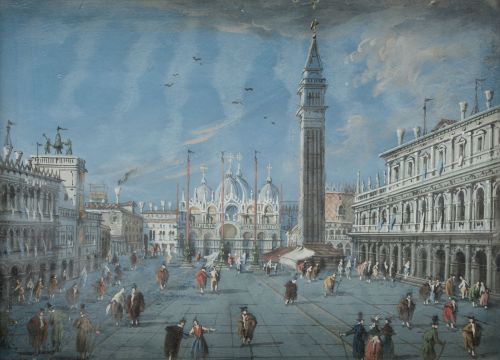 GIACOMO GUARDI, "Vista de la plaza de San Marcos de Venecia