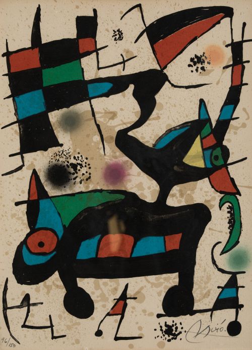 JOAN MIRÓ, "Oda a Joan Miro", 1973, Litografía