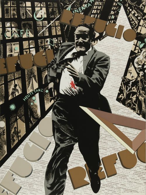  EQUIPO CRÓNICA, "Serie negra", 1975, Cinco serigrafías sob