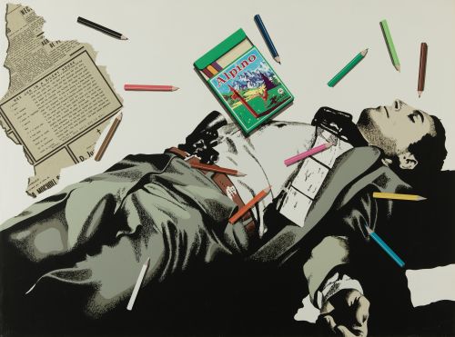  EQUIPO CRÓNICA, "Serie negra", 1975, Cinco serigrafías sob