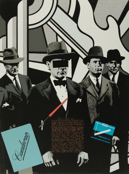  EQUIPO CRÓNICA, "Serie negra", 1975, Cinco serigrafías sob