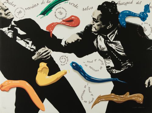  EQUIPO CRÓNICA, "Serie negra", 1975, Cinco serigrafías sob