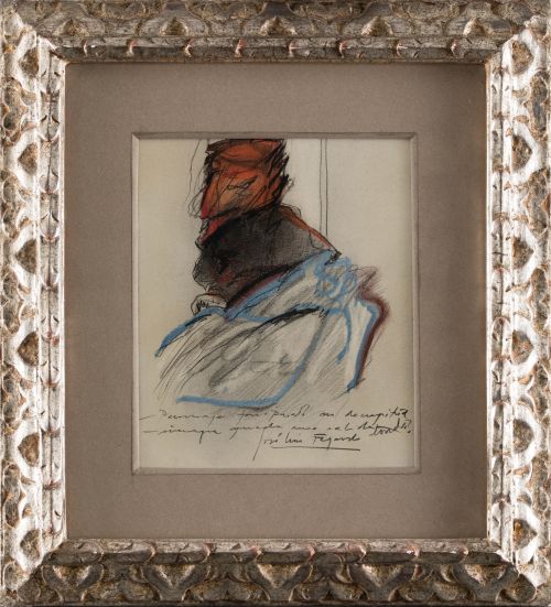 JOSÉ LUIS FAJARDO, "Personaje.....", Técnica mixta sobre pa