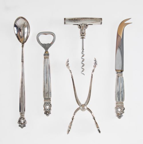 Juego para cóctel de plata manufactura Georg Jensen, S.XX
