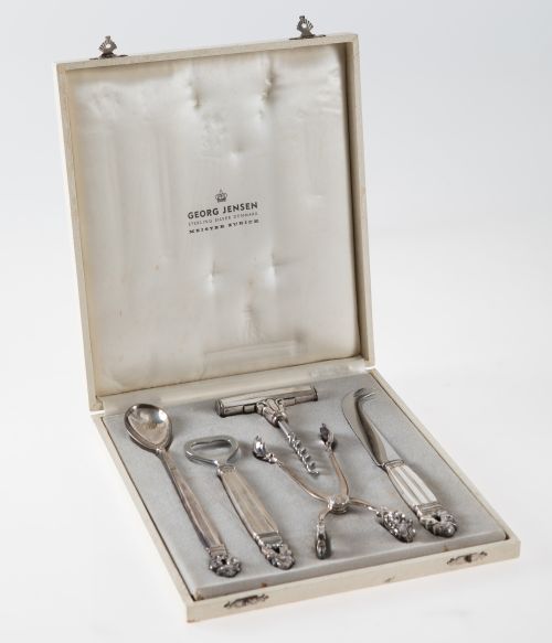 Juego para cóctel de plata manufactura Georg Jensen, S.XX