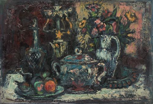 PEDRO  FLORES, "Nature morte", Óleo sobre lienzo  