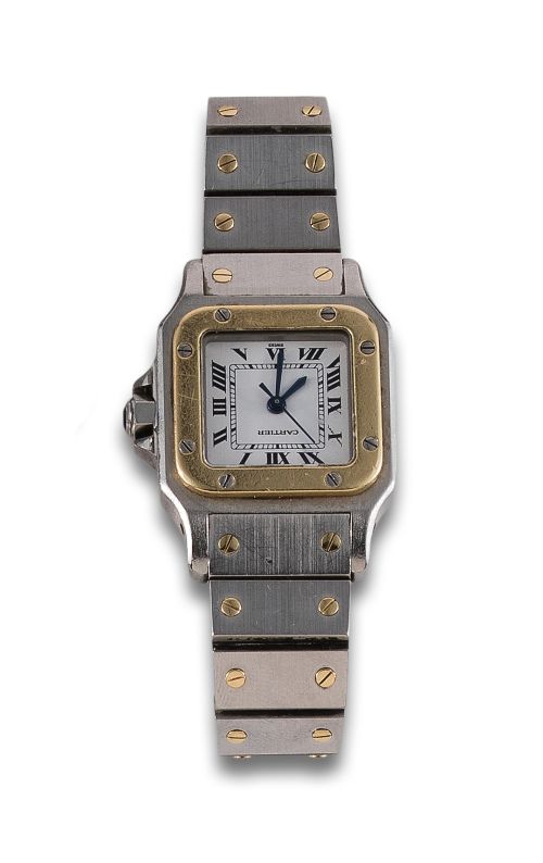 RELOJ SANTOS DE CARTIER PARA SEÑORA, ACERO Y ORO.