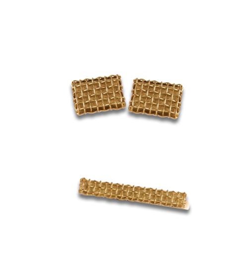 JUEGO DE PASADOR CORBATA Y GEMELOS ORO