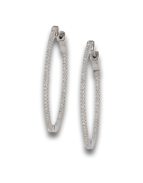 PENDIENTES ARO DE ORO BLANCO Y DIAMANTES