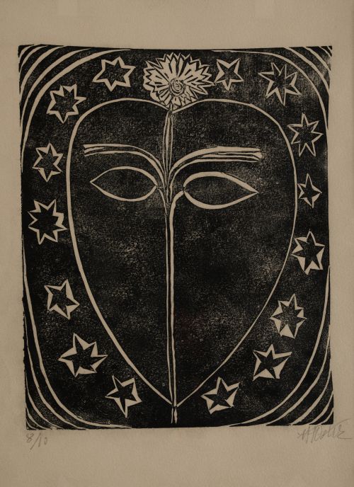 MANUEL  ÁNGELES ORTIZ, "Rostro", Serigrafía sobre papel