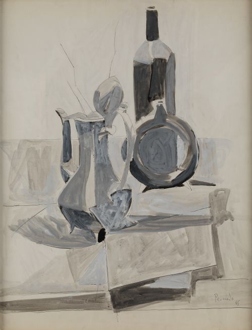 JOAQUÍN PEINADO VALLEJO, "Bodegón", 1965, Tinta y gouache s