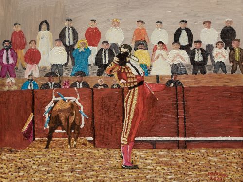 CRISTOBAL ALESANCO, "La fiesta", 2023, Óleo sobre tablex