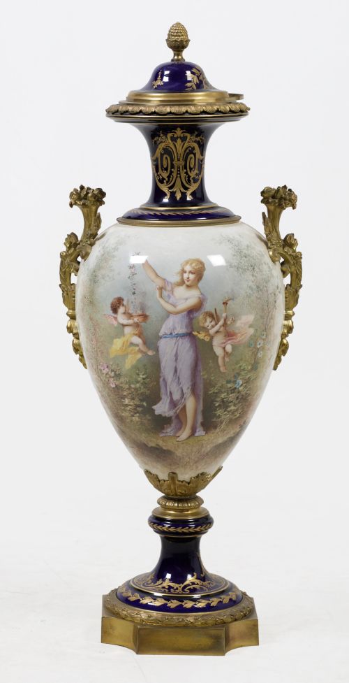 Vase in the Napoleon III style, following Sèvres models, la