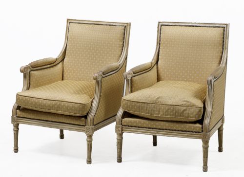 Pair of Louis XVI style armchairs, 20th century