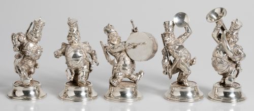 Cinco figuras de músicos de plata española, ley 916, Silver