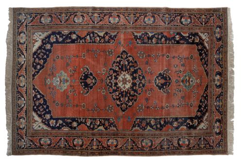 Hand-knotted wool oriental rug, 20th century