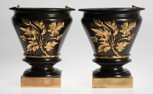 Pareja de jardineras Napoleón III, Francia, c.1900