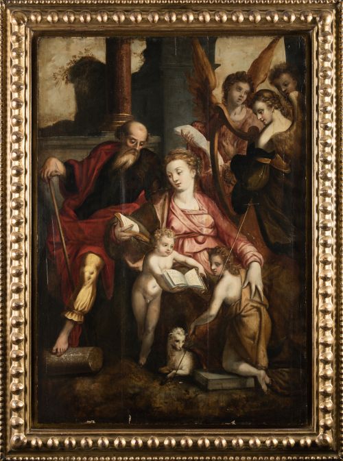 SEGUIDOR DE BARTHOLOMEUS SPRANGER, "Sagrada familia con san