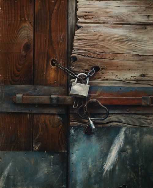 JUAN ADRIANSENS, "Puerta en Orta-San Giulio", 1976, Óleo so