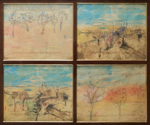 ESCUELA ESPAÑOLA, "Cuatro paisajes"