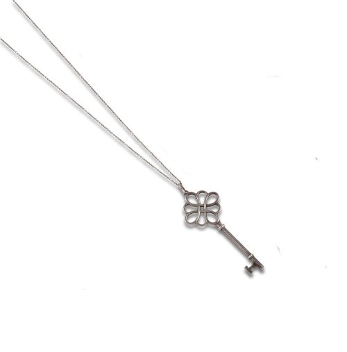 CADENA CON COLGANTE LLAVE DE PLATA FIRMADO TIFFANY & CO