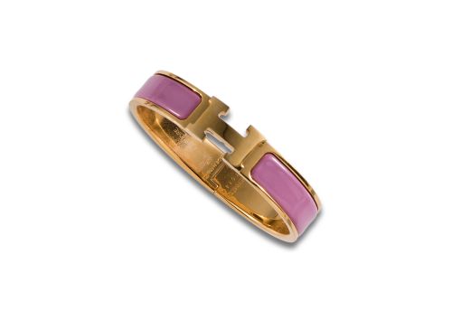 BRAZALETE HERMÈS CLIC H EN METAL CHAPADO EN ORO