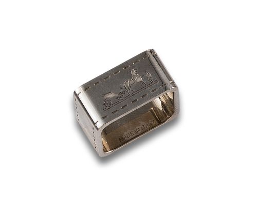 ANILLO DE FOULARD EN ACERO FIRMADO HERMES