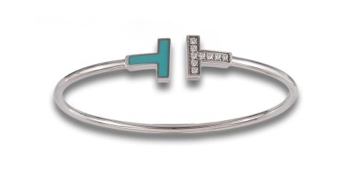 PULSERA TIFFANY & CO DE ORO BLANCO CON TURQUESA Y DIAMANTES