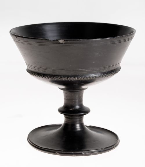 Etruscan ceramic cup "Bucchero nero", based on 16th century